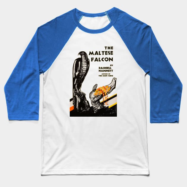 The Maltese Falcon Novel Cover Baseball T-Shirt by MovieFunTime